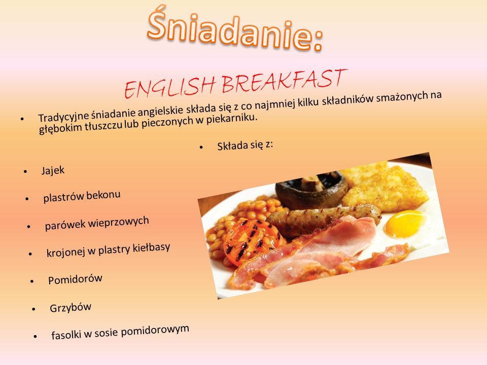 Śniadanie: English breakfast