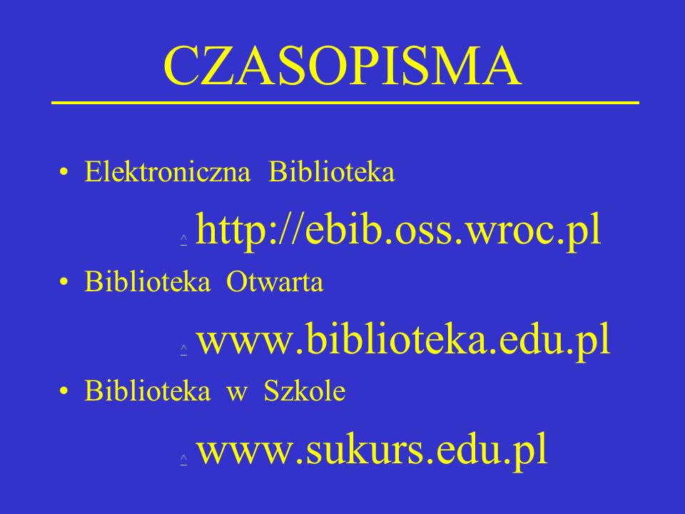 CZASOPISMA Elektroniczna Biblioteka ^
