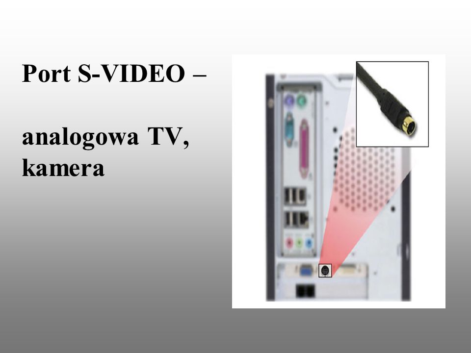 Port S-VIDEO – analogowa TV, kamera