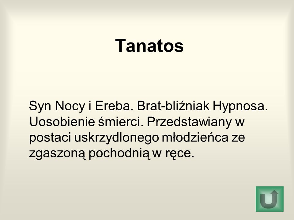 Tanatos Syn Nocy i Ereba. Brat-bliźniak Hypnosa. Uosobienie śmierci.