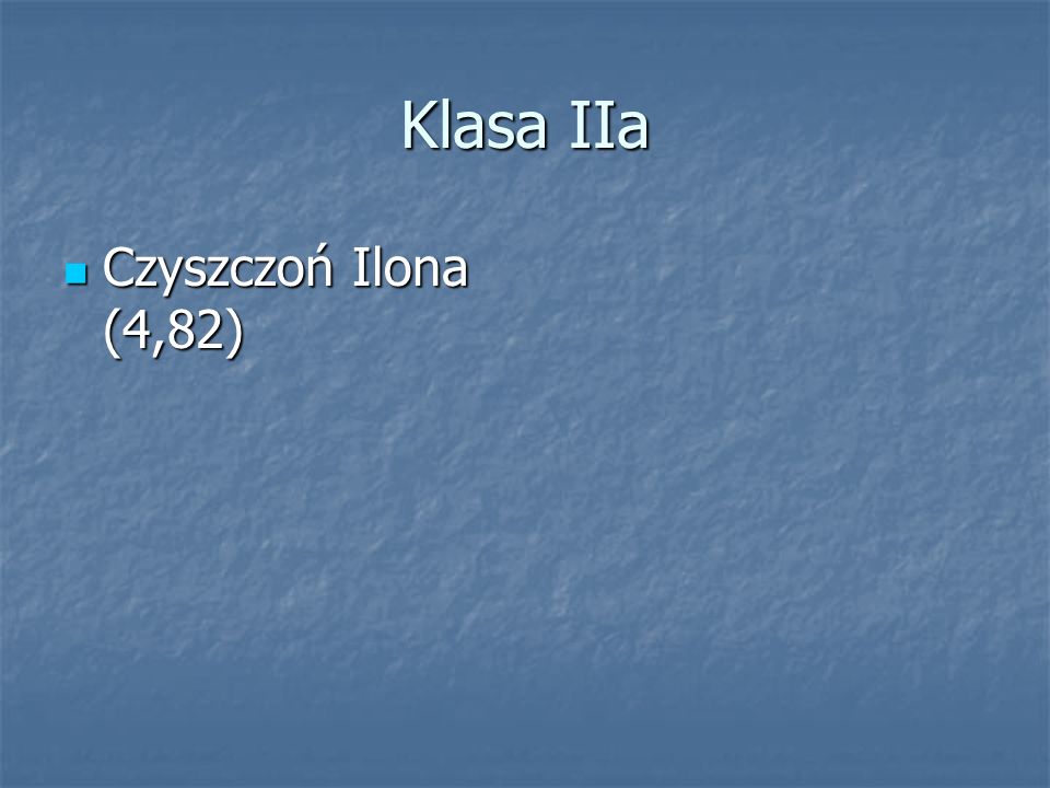 Klasa IIa Czyszczoń Ilona (4,82)
