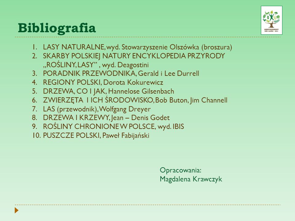 Bibliografia LASY NATURALNE, wyd. Stowarzyszenie Olszówka (broszura)