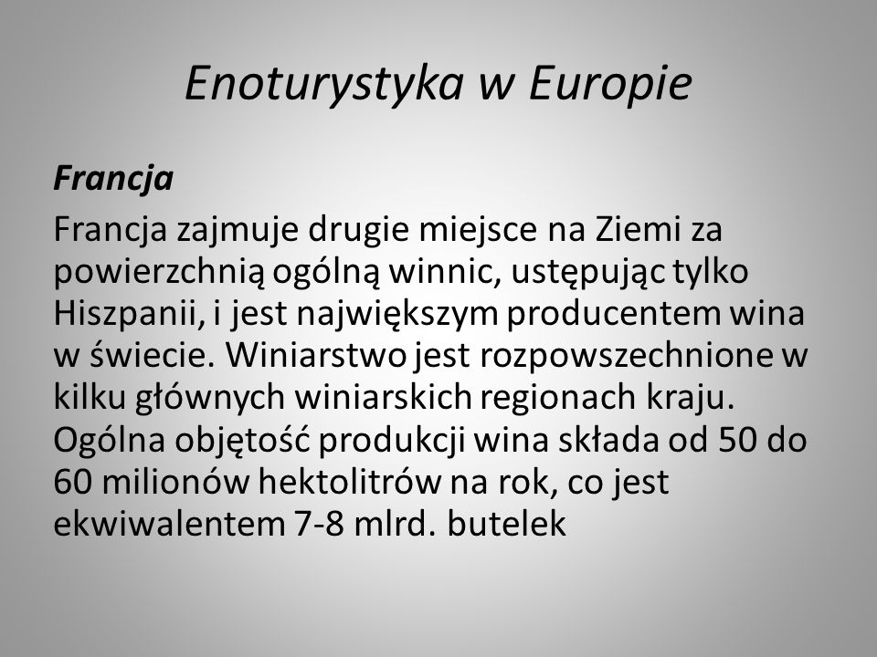 Enoturystyka w Europie