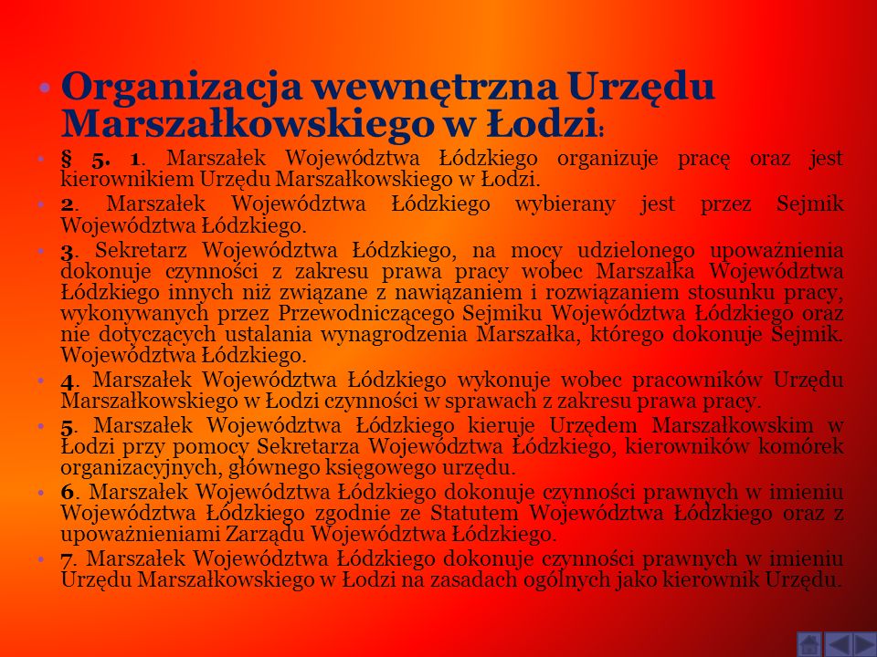 Organizacja wewnętrzna Urzędu Marszałkowskiego w Łodzi: