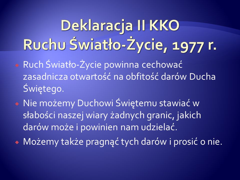Deklaracja II KKO Ruchu Światło-Życie, 1977 r.