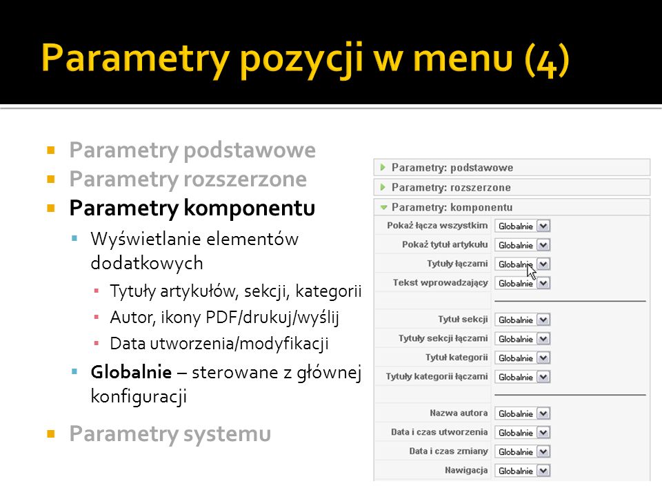 Parametry pozycji w menu (4)