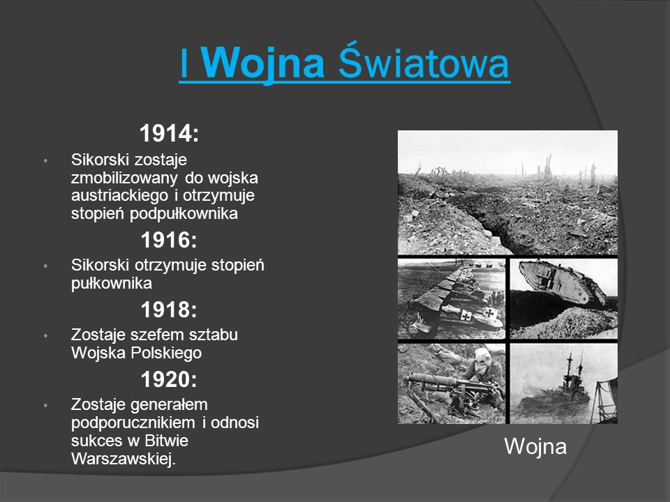 I Wojna Światowa 1914: 1916: 1918: 1920: Wojna