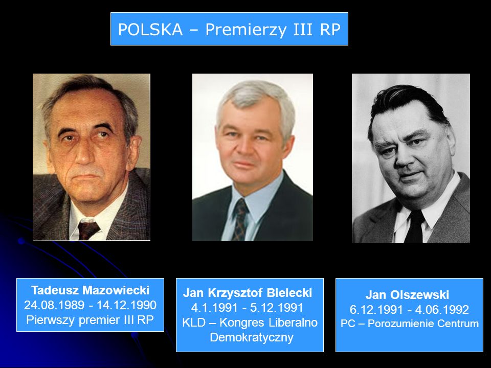 POLSKA – Premierzy III RP