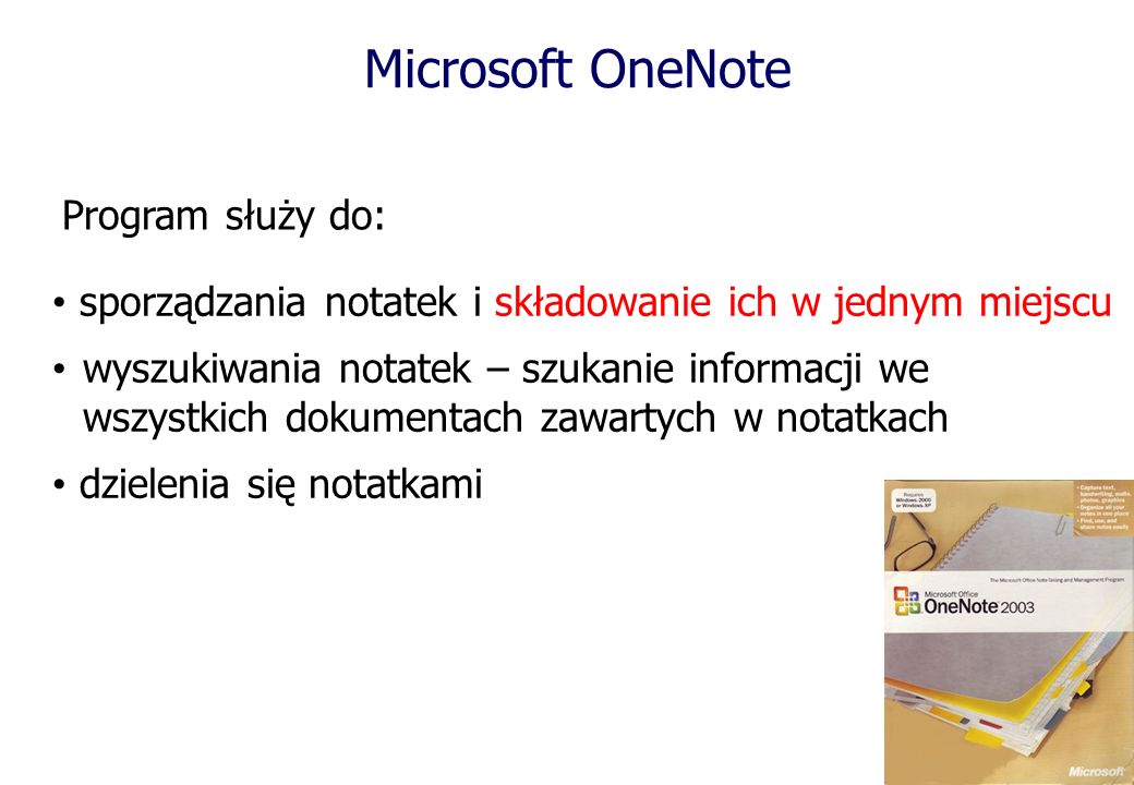 Microsoft OneNote Program służy do:
