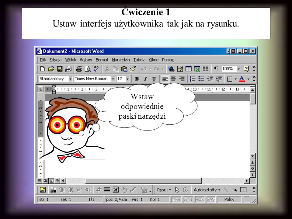 Ćwiczenie 1 Ustaw interfejs użytkownika tak jak na rysunku.