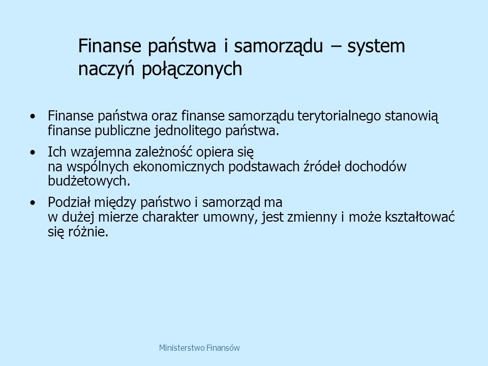 Finanse państwa i samorządu – system naczyń połączonych