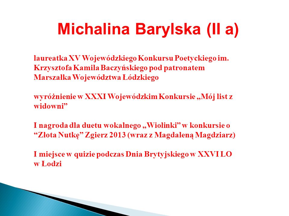 Michalina Barylska (II a)