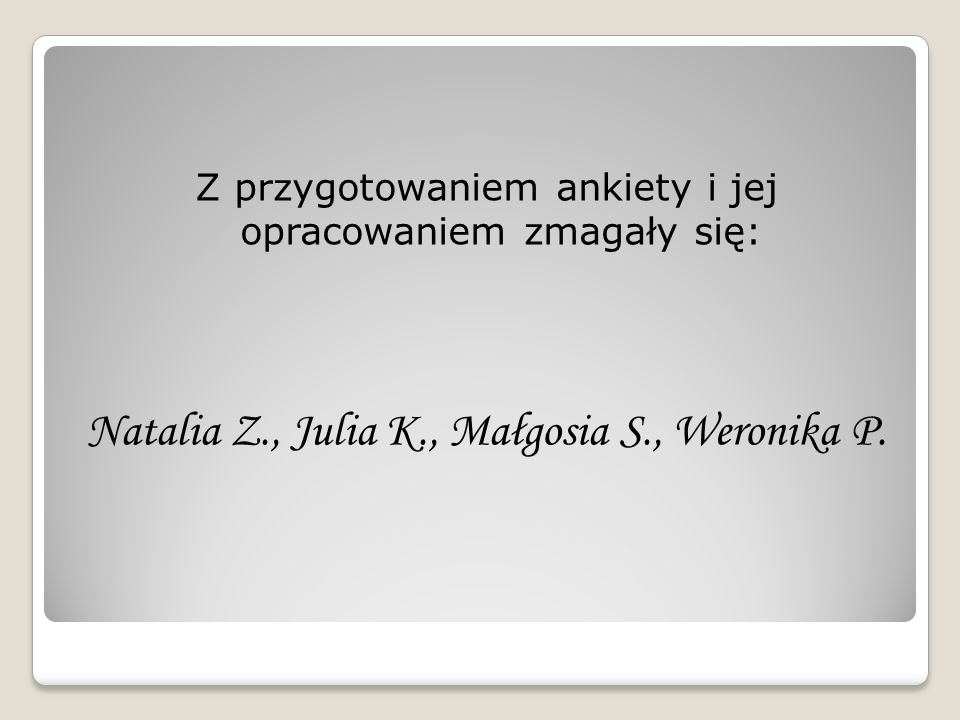 Natalia Z., Julia K., Małgosia S., Weronika P.