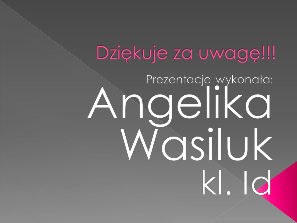 Prezentacje wykonała: Angelika Wasiluk kl. Id