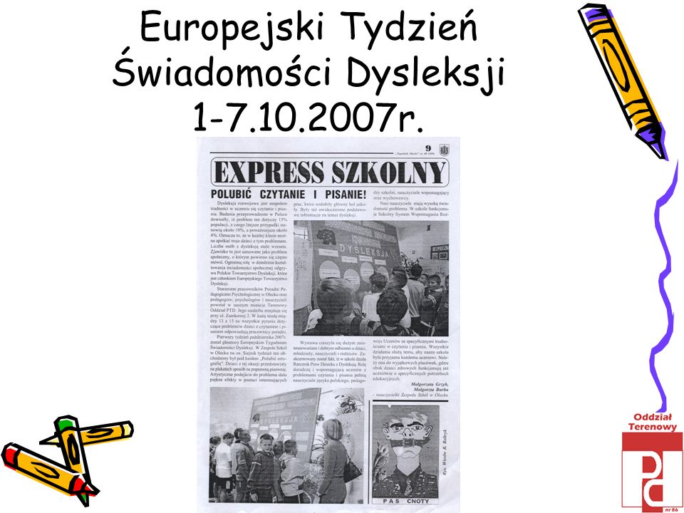 Europejski Tydzień Świadomości Dysleksji r.