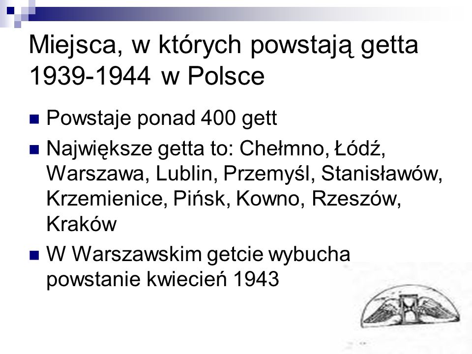 Miejsca, w których powstają getta w Polsce