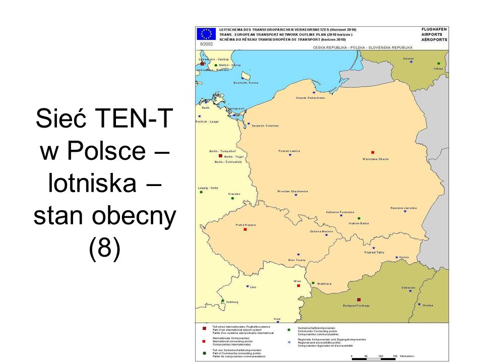 Sieć TEN-T w Polsce – lotniska – stan obecny (8)
