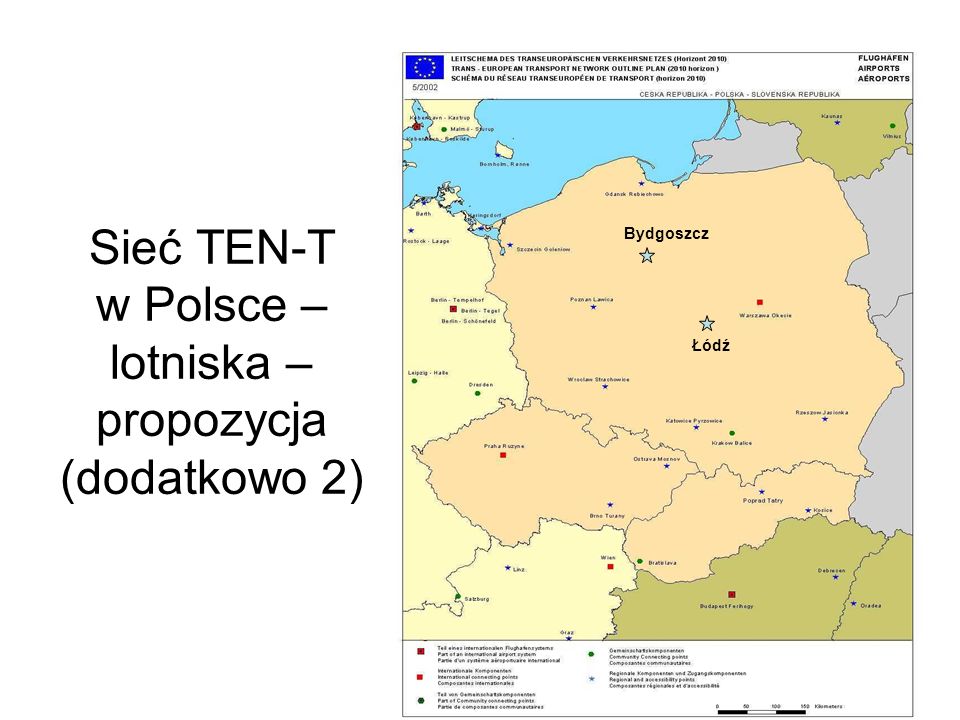 Sieć TEN-T w Polsce – lotniska – propozycja (dodatkowo 2)
