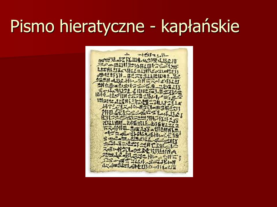 Pismo hieratyczne - kapłańskie