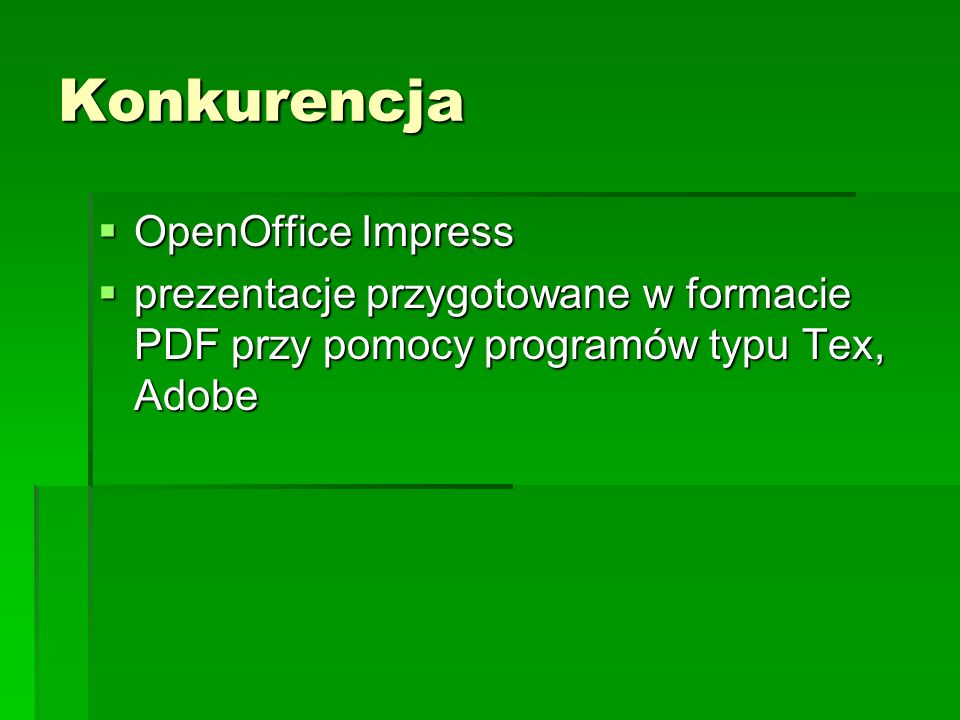 Konkurencja OpenOffice Impress