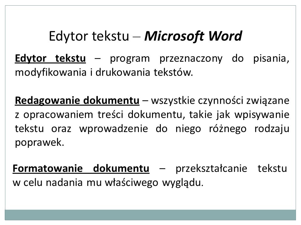 Edytor tekstu – Microsoft Word
