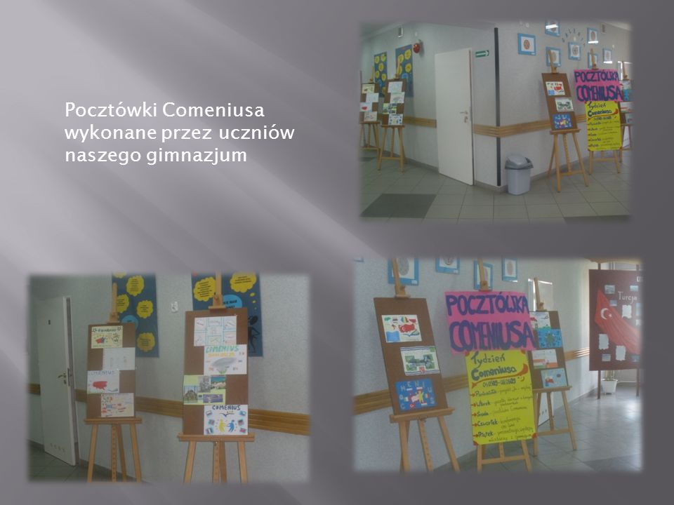 Pocztówki Comeniusa wykonane przez uczniów naszego gimnazjum