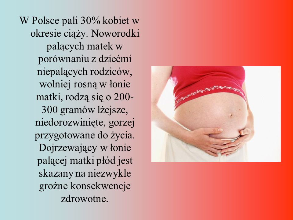 W Polsce pali 30% kobiet w okresie ciąży