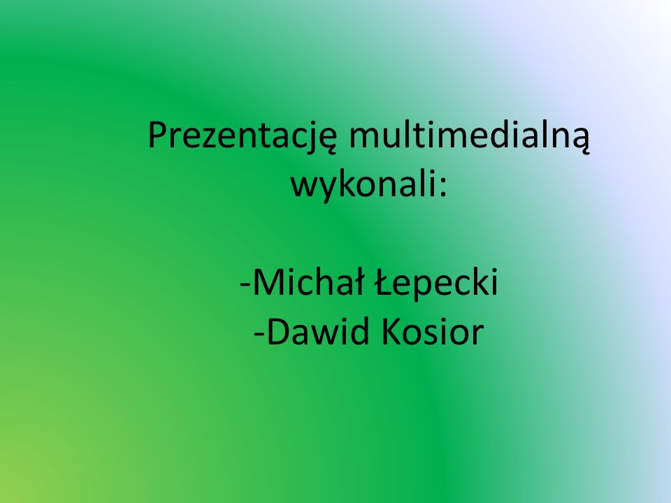 Prezentację multimedialną wykonali: -Michał Łepecki -Dawid Kosior