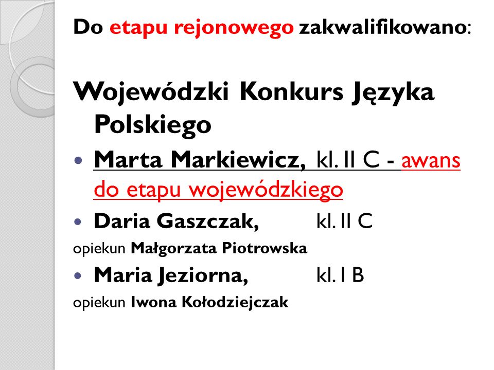 Wojewódzki Konkurs Języka Polskiego