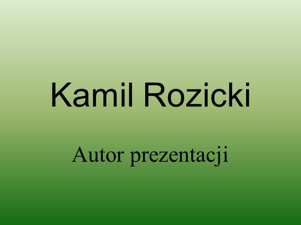 Kamil Rozicki Autor prezentacji