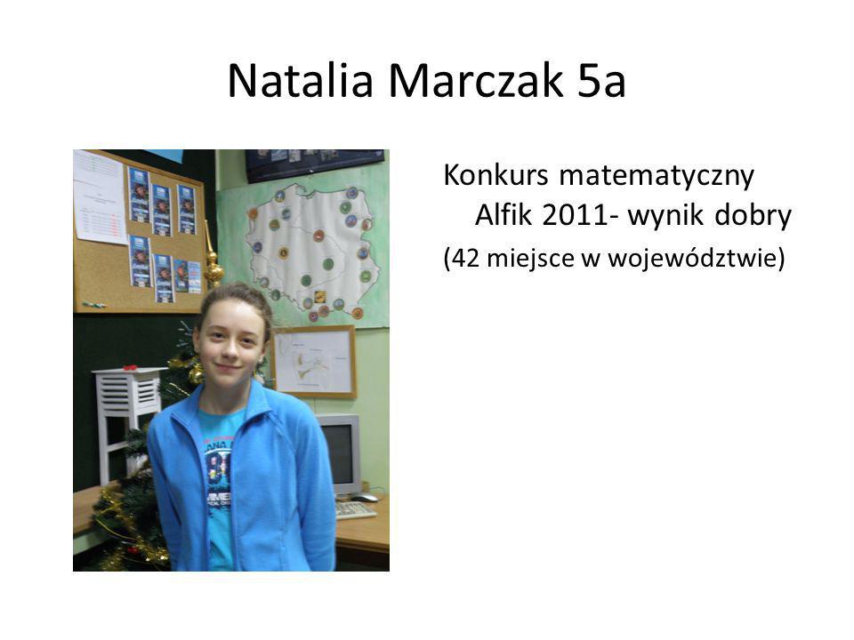 Natalia Marczak 5a Konkurs matematyczny Alfik wynik dobry