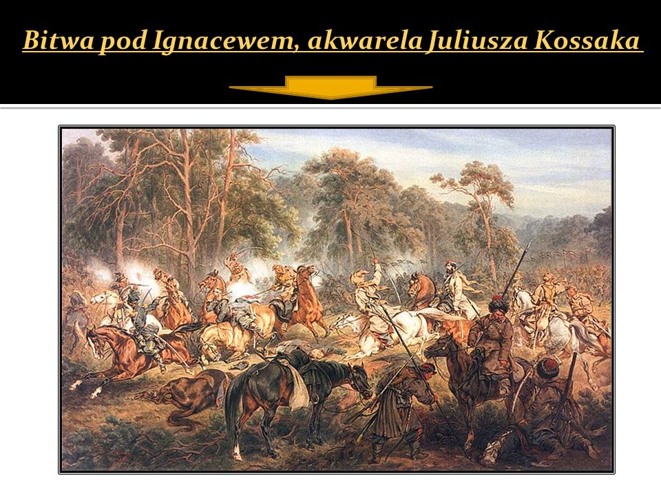 Bitwa pod Ignacewem, akwarela Juliusza Kossaka