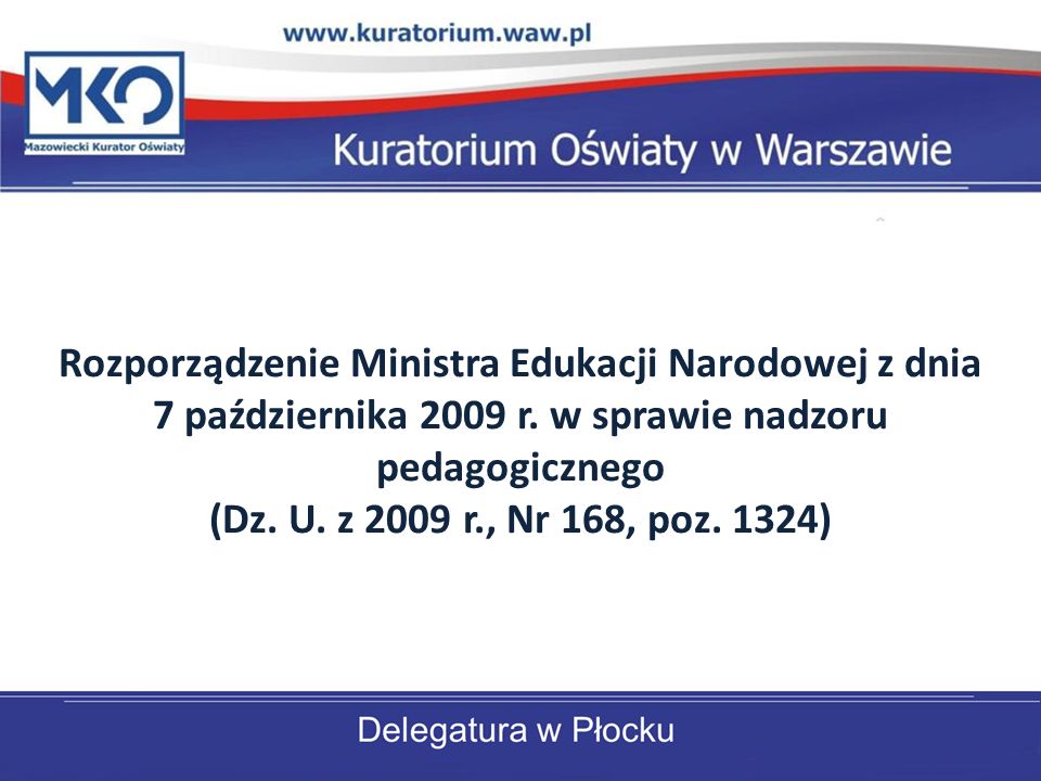 Rozporządzenie Ministra Edukacji Narodowej z dnia 7 października 2009 r.
