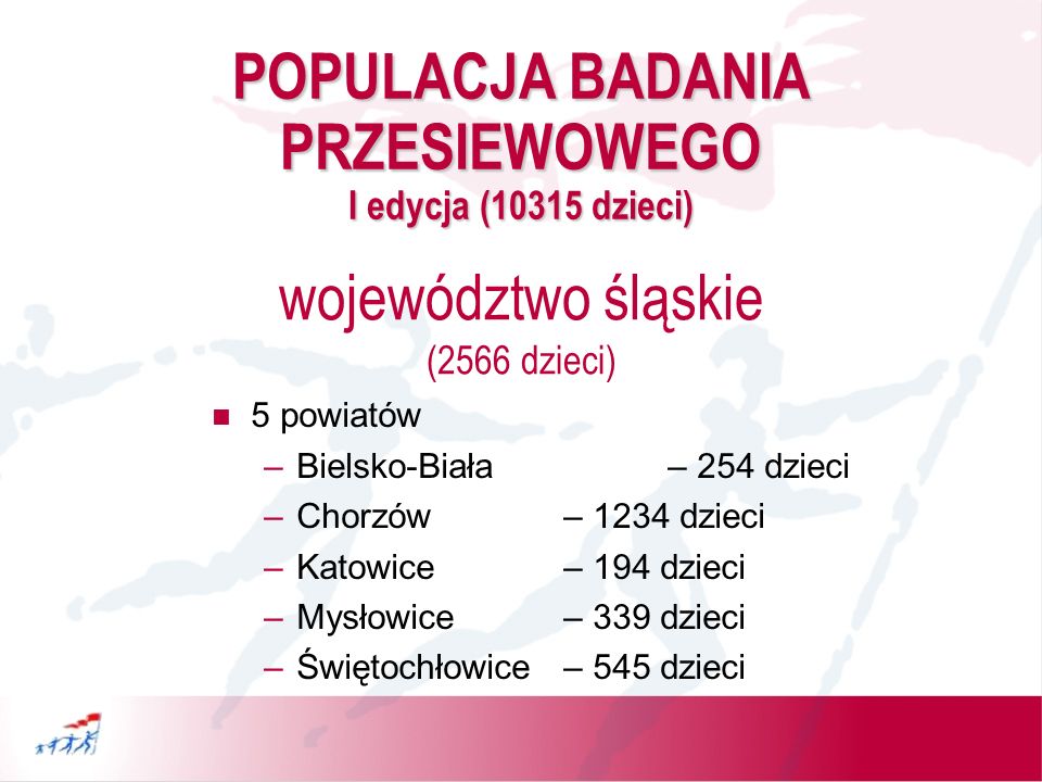 POPULACJA BADANIA PRZESIEWOWEGO I edycja (10315 dzieci)