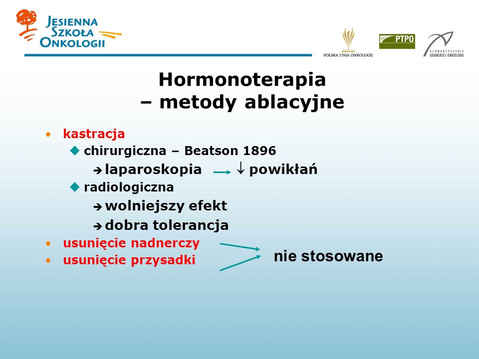 Hormonoterapia – metody ablacyjne
