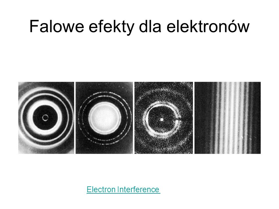 Falowe efekty dla elektronów