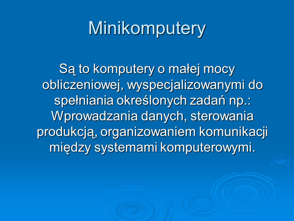 Minikomputery