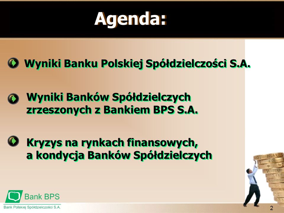 Agenda: Wyniki Banku Polskiej Spółdzielczości S.A.
