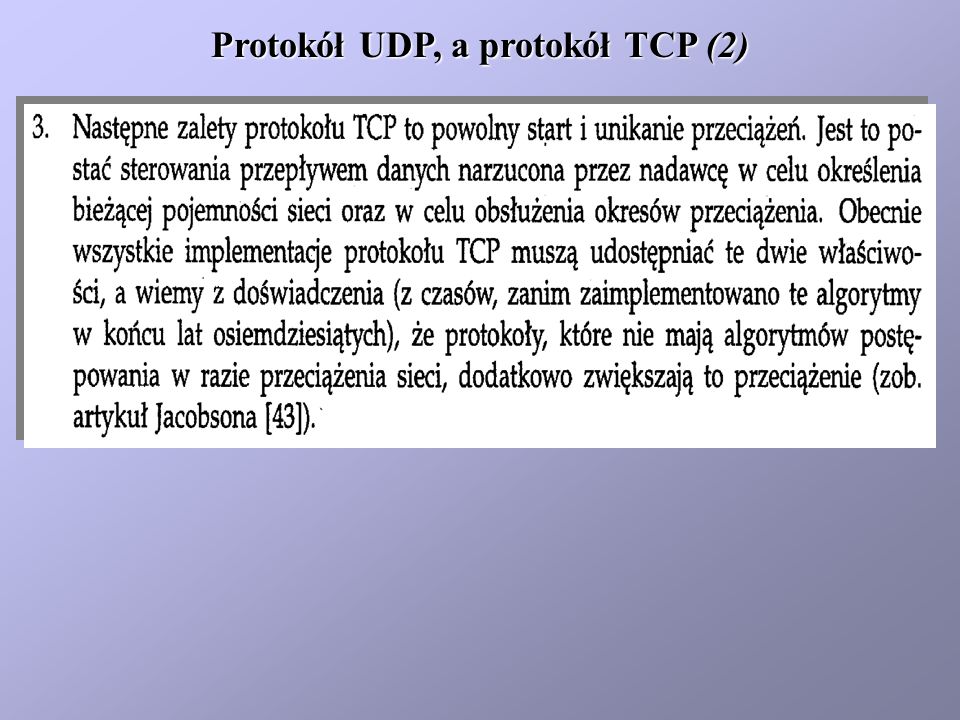 Protokół UDP, a protokół TCP (2)