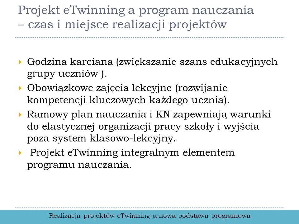 Realizacja projektów eTwinning a nowa podstawa programowa