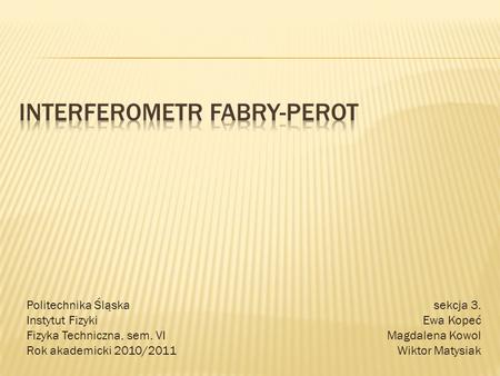 Interferometr Fabry-perot
