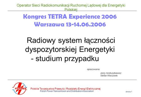 Kongres TETRA Experience 2006 Warszawa
