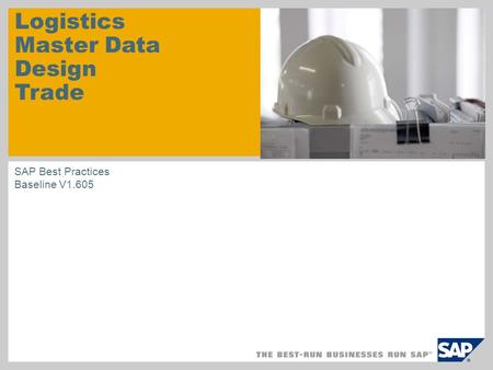 Logistics Master Data Design