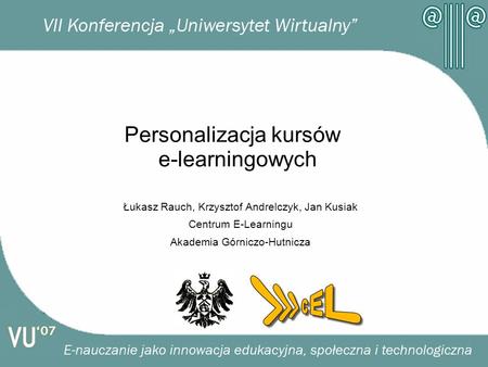 Personalizacja kursów e-learningowych