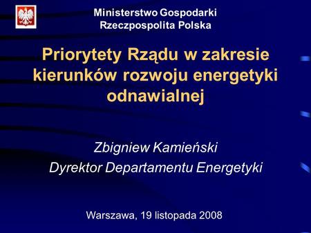 Dyrektor Departamentu Energetyki
