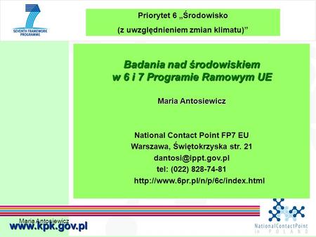 Badania nad środowiskiem w 6 i 7 Programie Ramowym UE