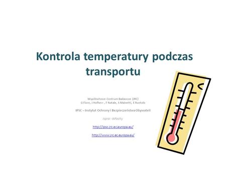 Kontrola temperatury podczas transportu
