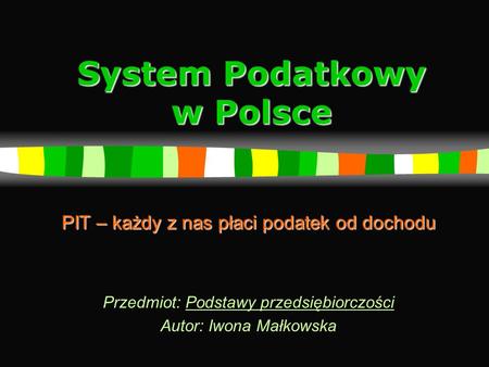 System Podatkowy w Polsce