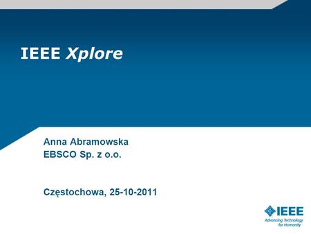 Anna Abramowska EBSCO Sp. z o.o. Częstochowa,