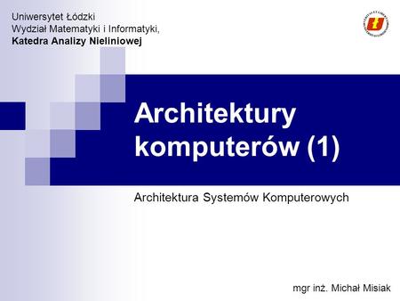 Architektury komputerów (1)